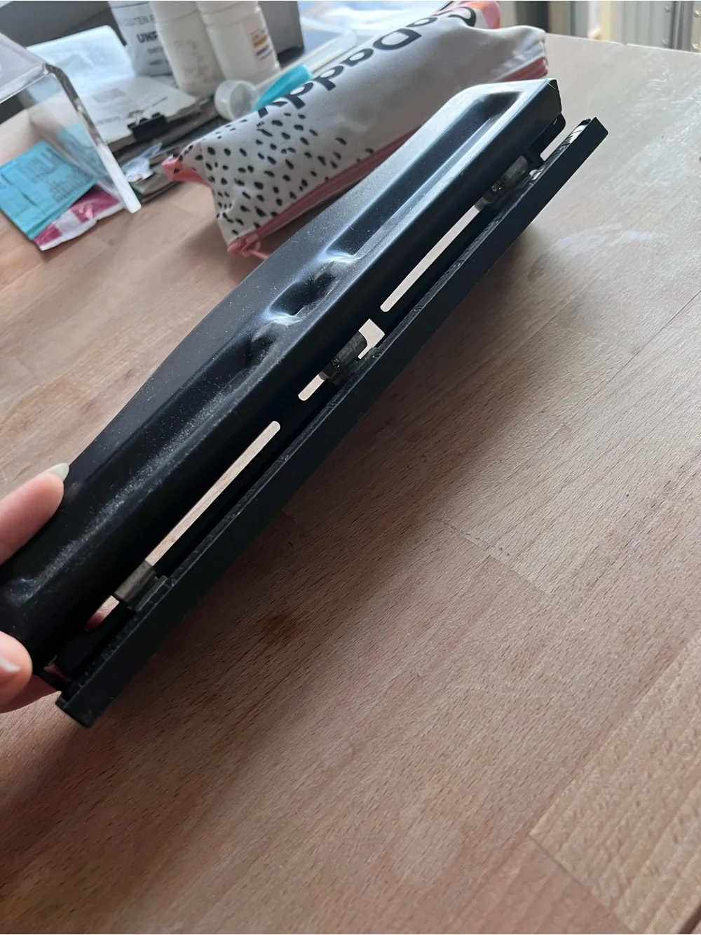 Staple Black Two-Hole Paper Punch - Heavy Duty Office Tool